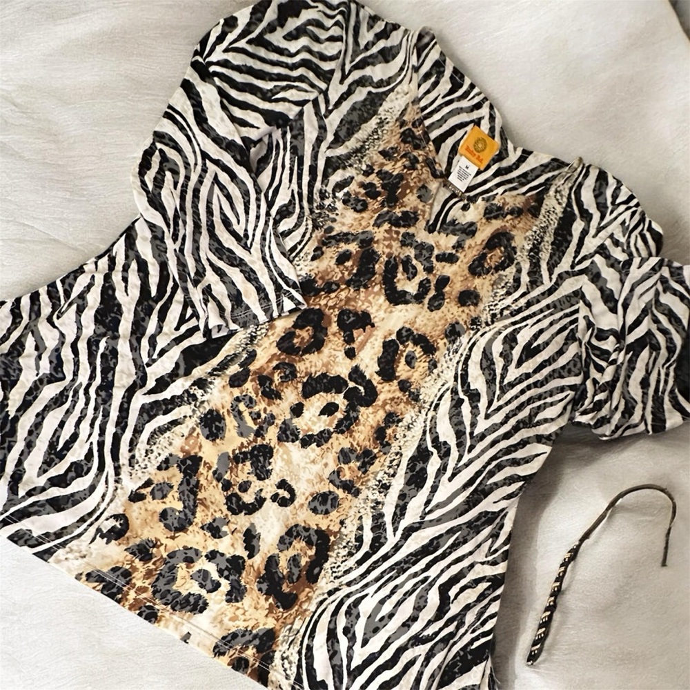 Ruby Rd. Mixed Animal Print Blouse Size Medium